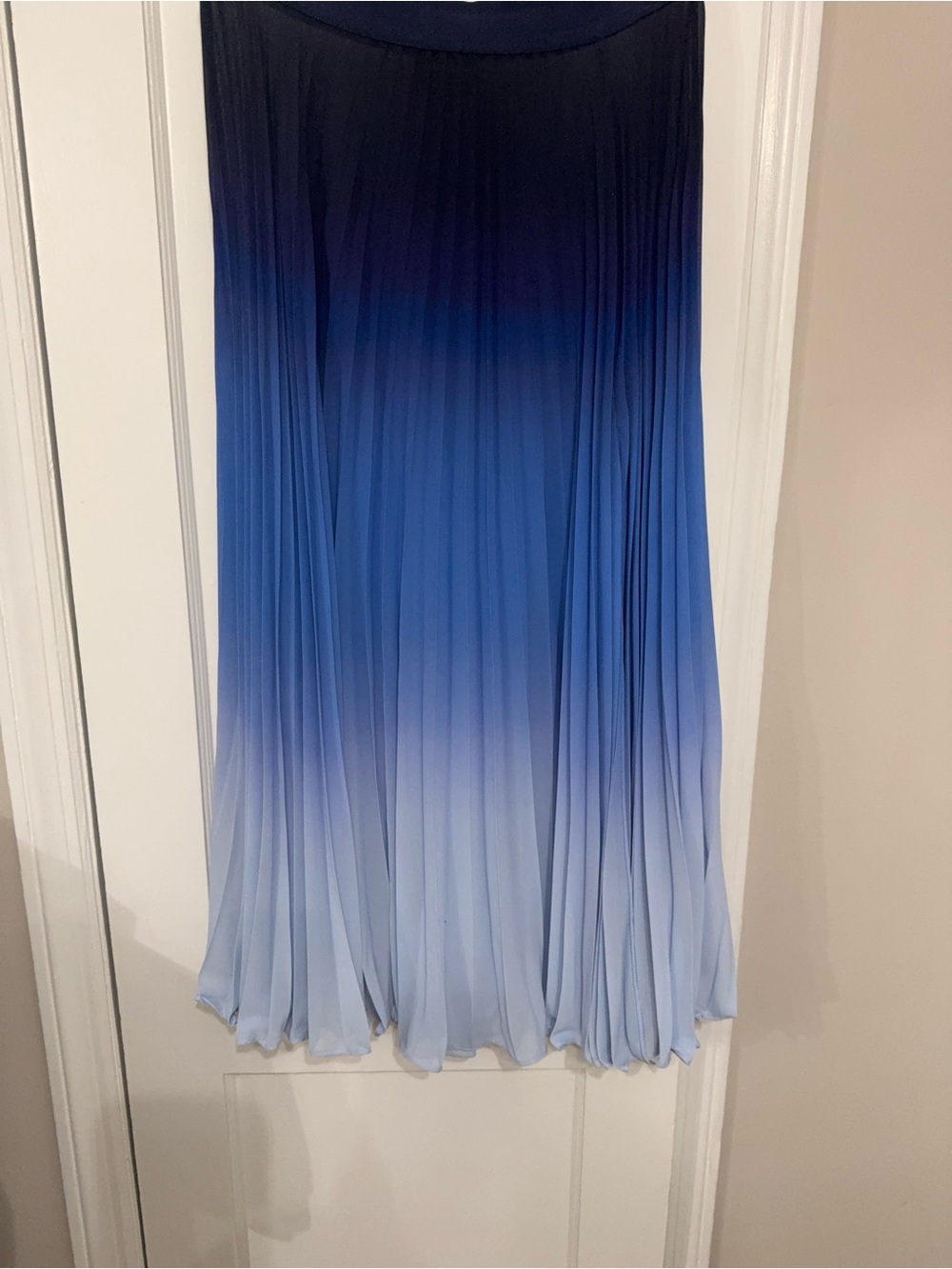 Carbon38 Blue Ombre Pleated Maxi Skirt